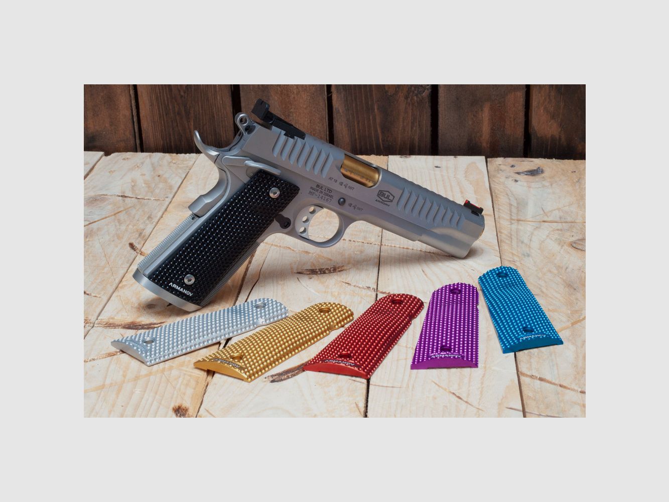 Pistol grips Armanov PG1911L/PG1911M SpidErgo for 1911, color: red, size: large, image 1 of 3
