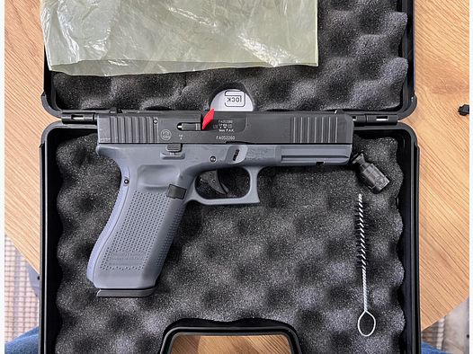 Neuwertige Glock 17 - Gen. 5 - Schreckschuss Pistole in Tungsten Gray inkl. Waffenkoffer + Rechnung; Cal. 9mm P.A.K