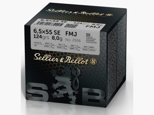 6.5x55 SE S&B FMJ 124gr VE50