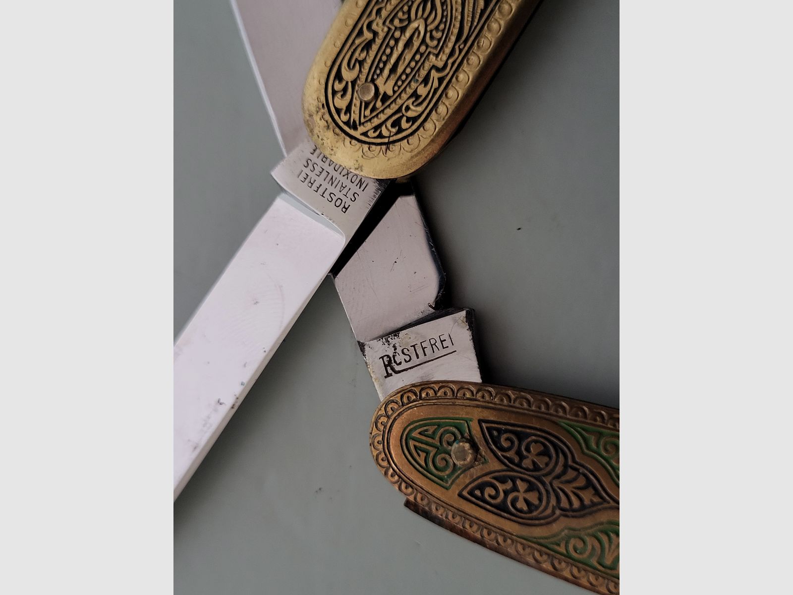 Toledo pocket knife - folding knife brass - Solingen - 1960s