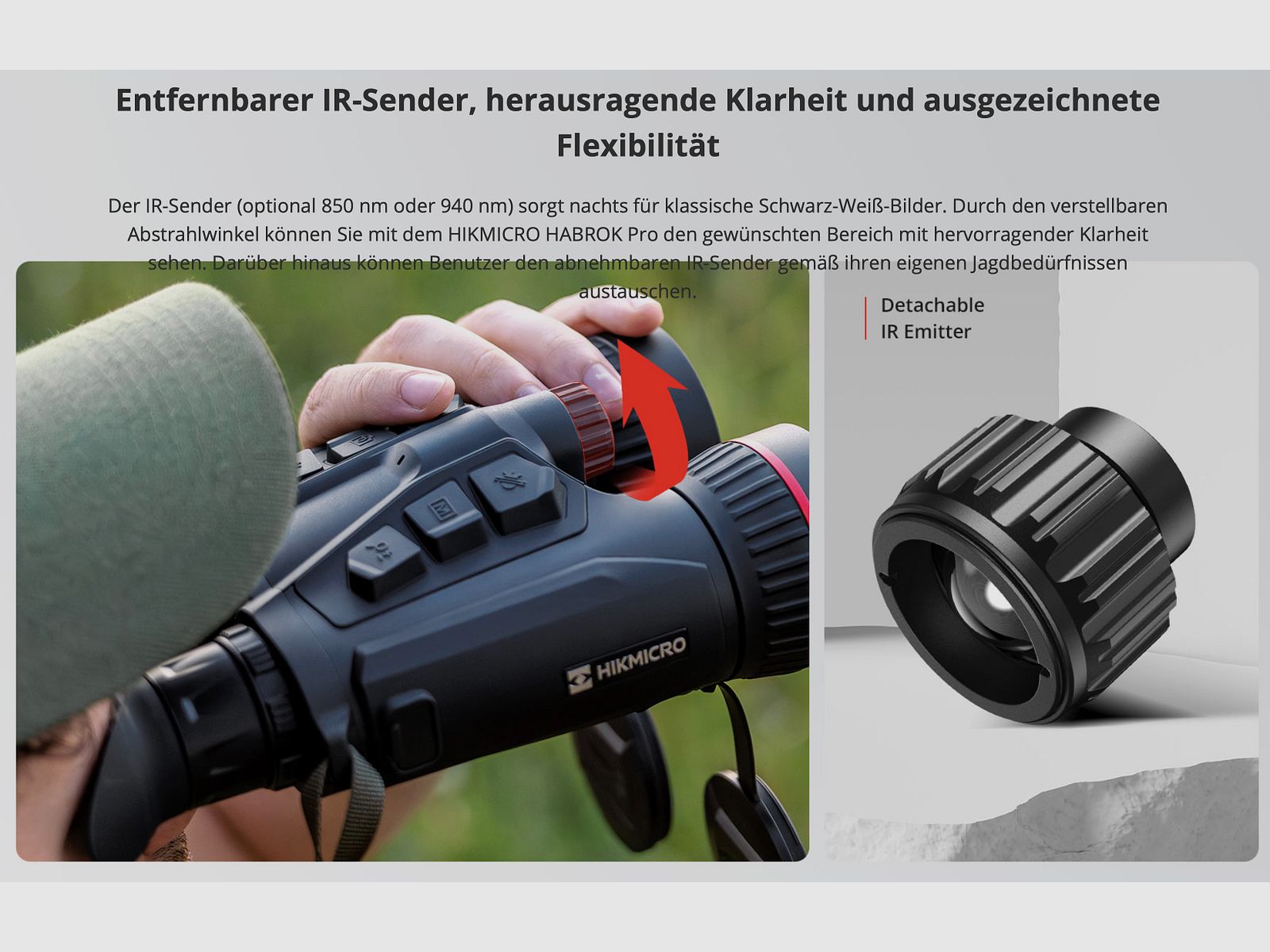 Hikmicro Binocular Habrok Pro HQ50L Wärmebild/Nachtsicht/Digitalkamera 850Nm 3840 × 2160