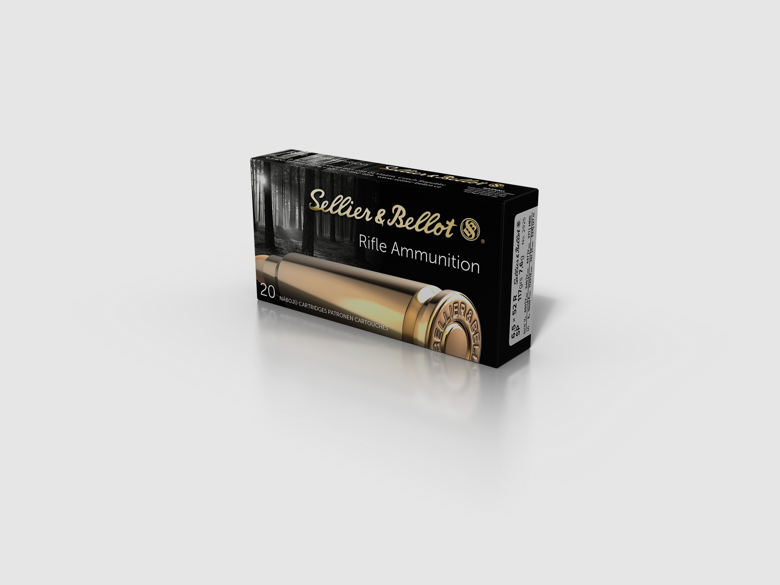Sellier & Bellot Rifle Ammunition 6.5 x 52 R 7.6g Soft Point, image 1 of 2
