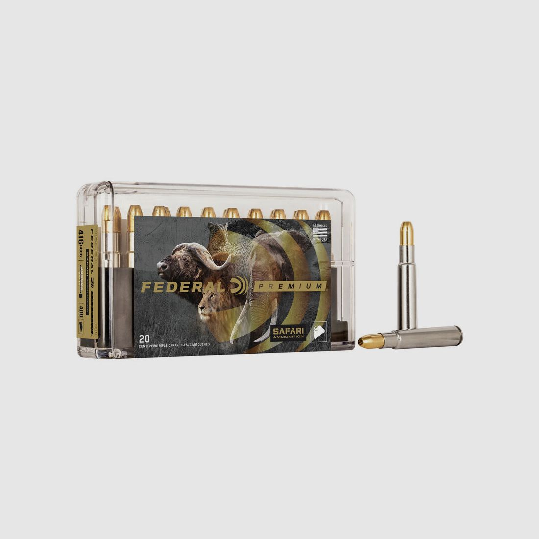 Federal Premium Safari Trophy Bonded Sledgehammer Solid .416 Rigby 400GR bonded FN 20 cartridges