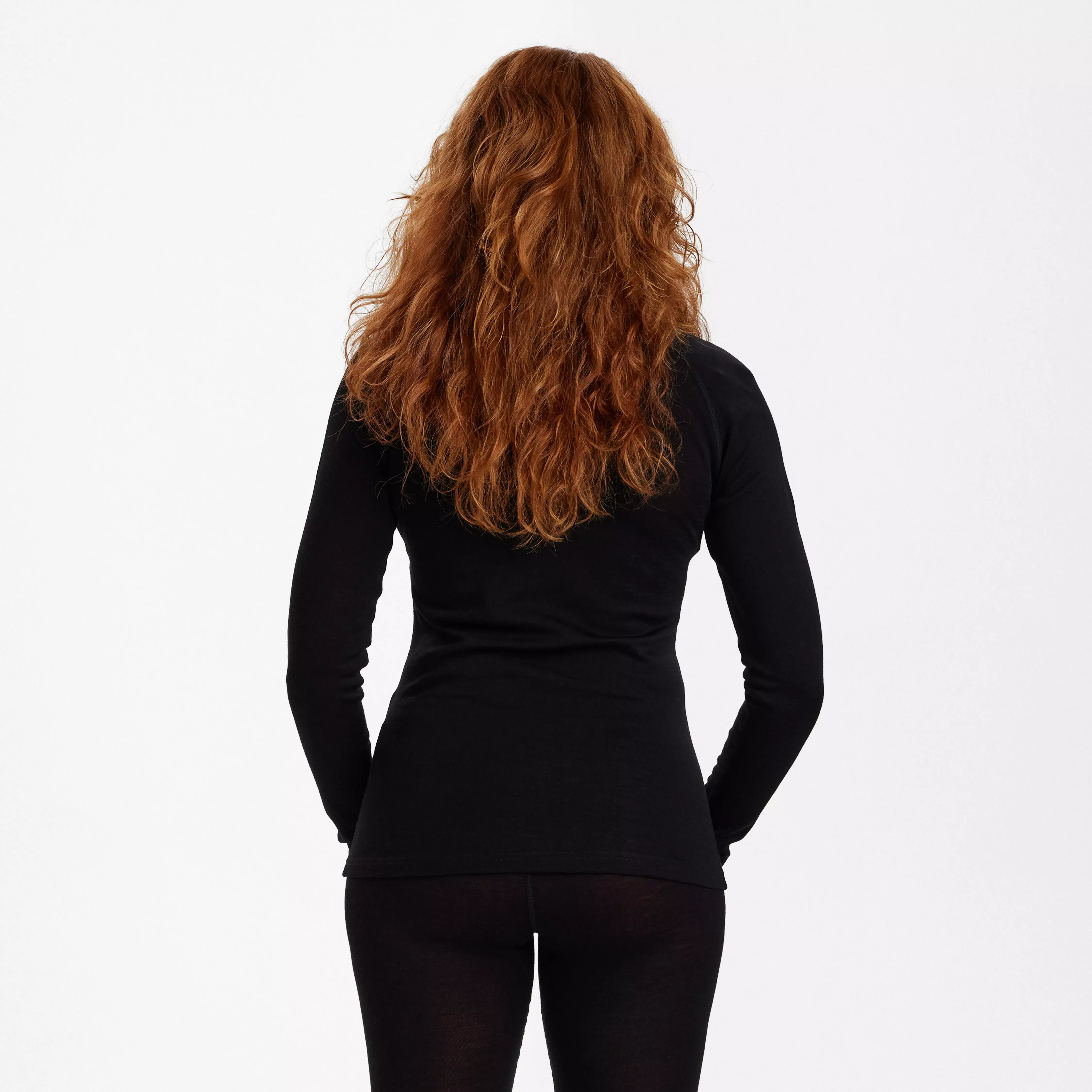 Lady Quinn merino-onderhemd met ½-rits - Black Oak, afbeelding 2 van 5