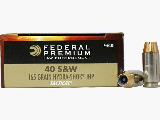 Federal Premium Tactical Hydra-Shok .40 S&W 165GR JHP 50 cartouches
