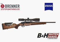 Brenner Komplettpaket: BR20 L.E. (Nussbaum, verstellbarer Schaftrücken) mit Zeiss V4 3-12x56