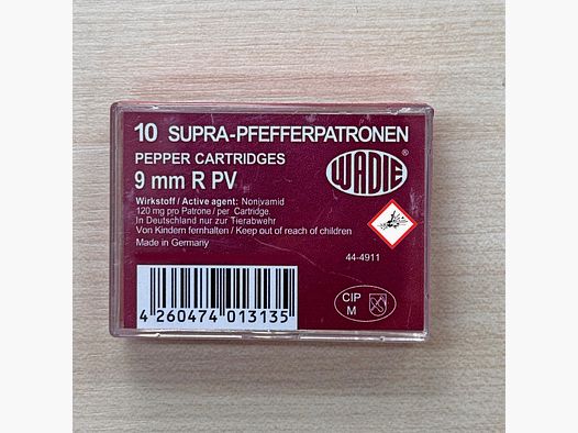 Cartucce di pepe Wadie cal. 9mm R PV Supra