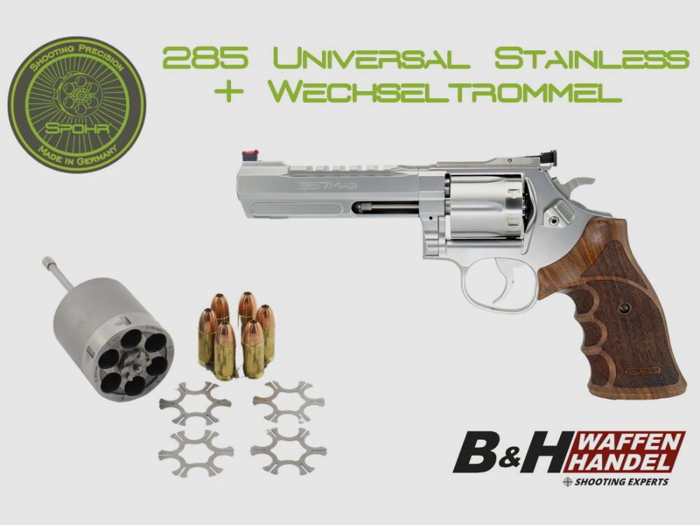 SPOHR 285 Universeel + verwisselbare trommel 9mm Luger gemaakt in Duitsland