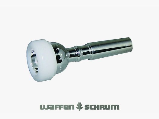Meister Dotzauer mouthpiece for Plesshorn with rubber rim brass silver-plated