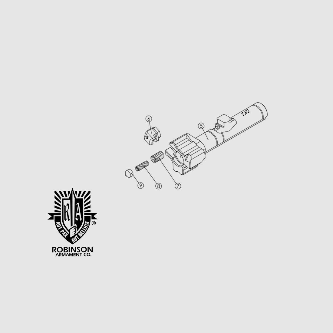 ROBINSON ARMAMENT XCR-L® Type 2 Bolt complete 7.62x39 / 6.5 Grendel