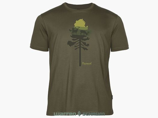 Pinewood T-Shirt Finnveden Recycled Olive Mel Pine Tree