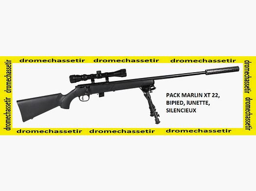 Zestaw karabinu Marlin XT 22lr, luneta 3-9×32, tłumik i dwójnóg