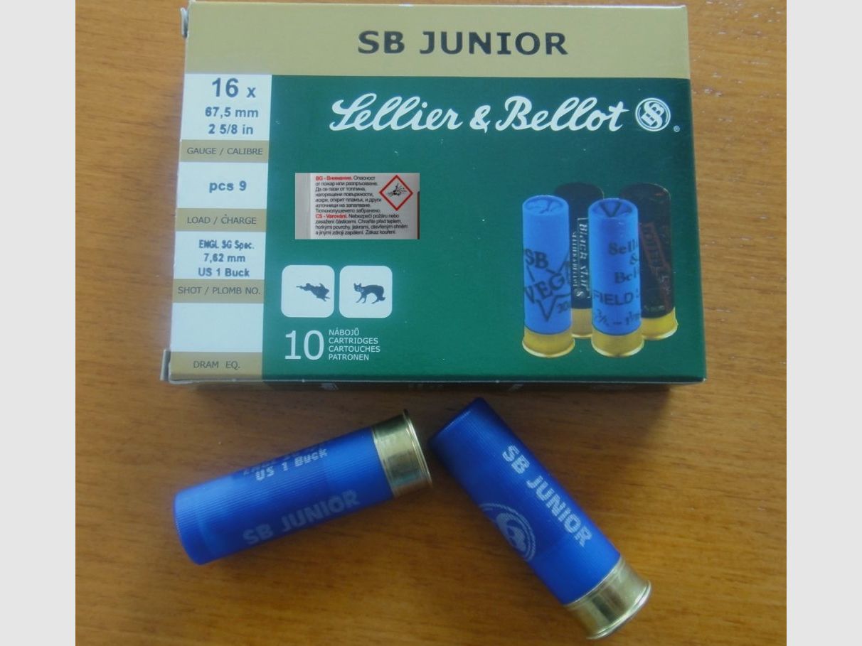 Sellier & Bellot Sellier & Bellot, 16/67,5, Buck-Shot - 7,6mm