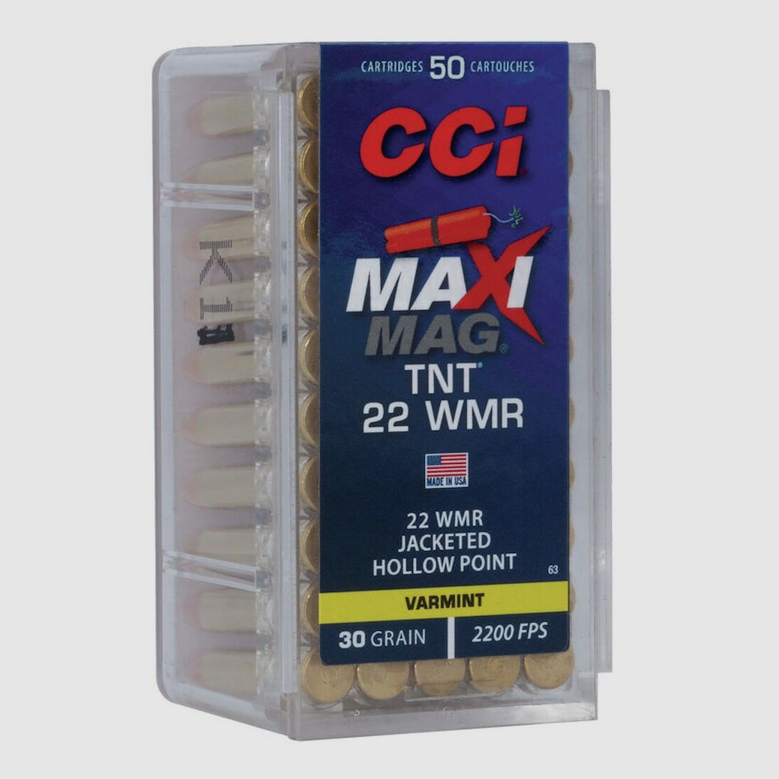 CCI .22 Win. Mag. TNT hollow point 1.9g/30grs., imagen 1 de 2