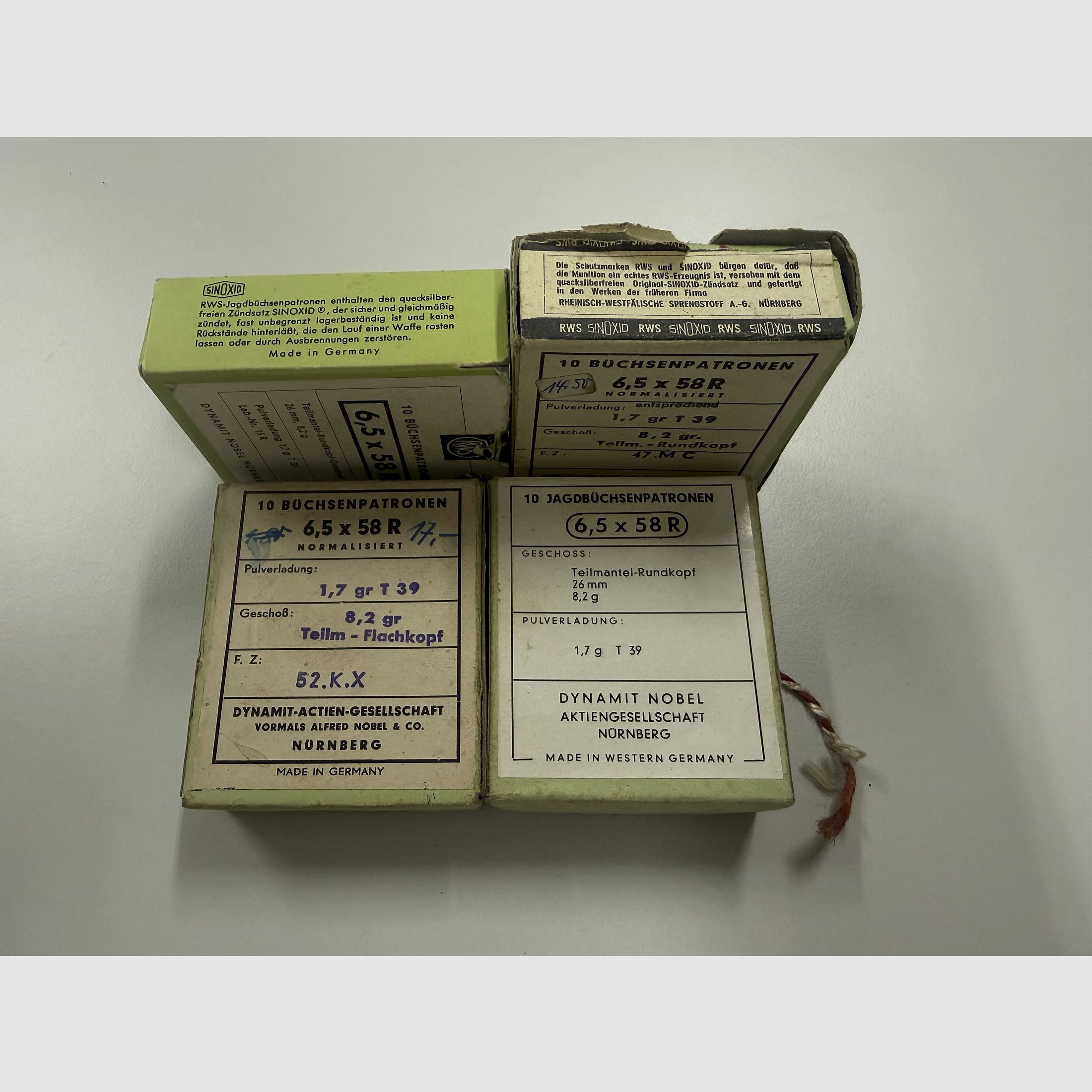 6,5 x 58 R Hülsen RWS in der Originalverpackung