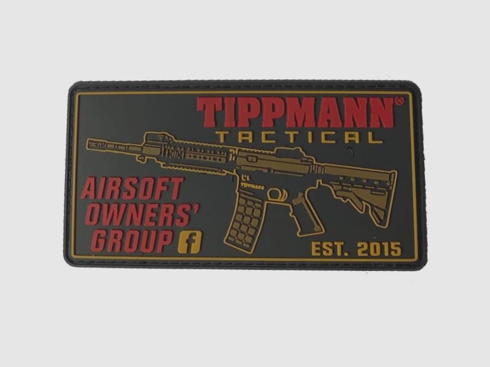 Paintball / Airsoft PVC naszywka z rzepem (Tippmann Tactical AOG/czarna)