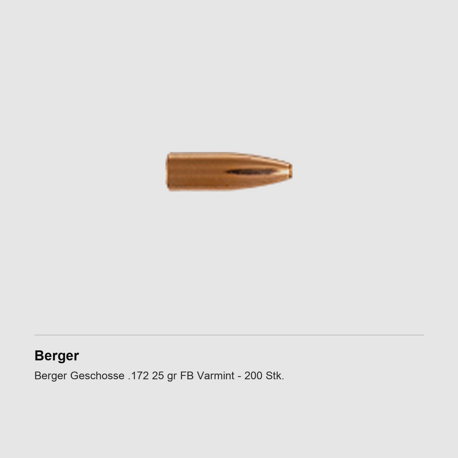 Berger Geschosse .172 25 gr FB Varmint – 200 Stk.