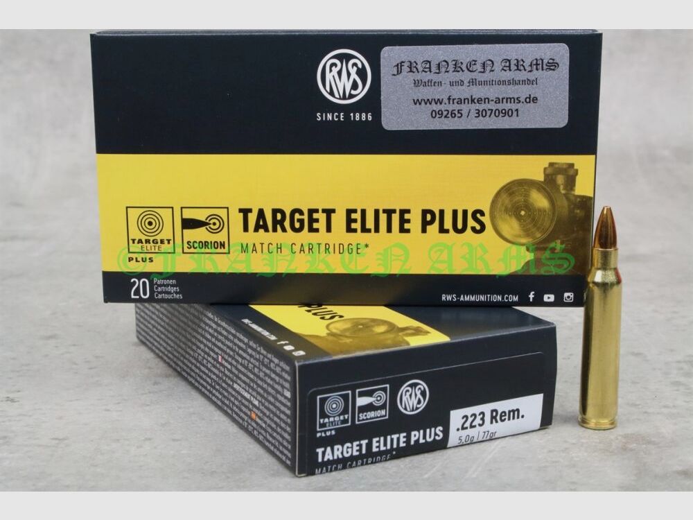 RWS Target Elite Plus .223 Rem. 77gr. 5,0g 20 Stück Staffelpreise