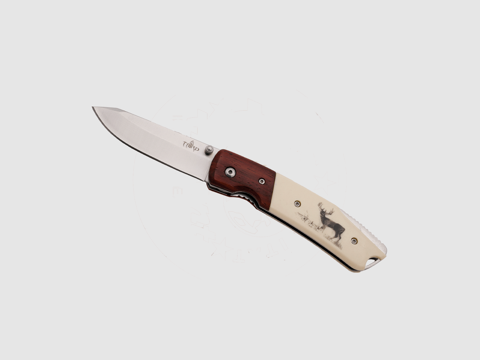 Nóż – Third – Rączka ABS z dekoracją jelenia (Ostrze ze stali nierdzewnej 9,5 cm)