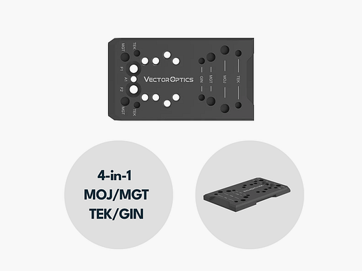 Vector Optics SCFRM-GK11 4in1 Montaggio GLOCK per Mirini Reflex con MOJ, TEK, GIN & MGT Footprint
