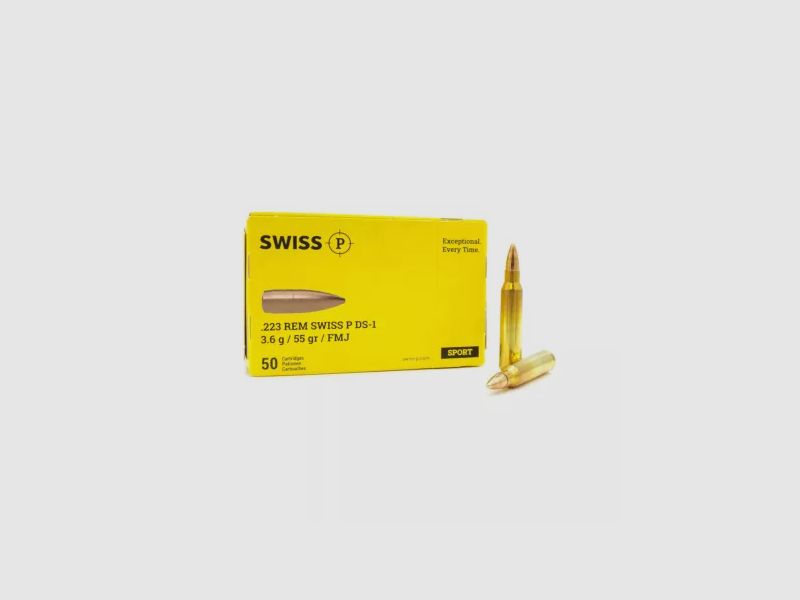 SWISS-P Gewehrmunition Kal. .223 Rem FMJ 3,6 g/55 gr (Chargennr. T-26-066)
