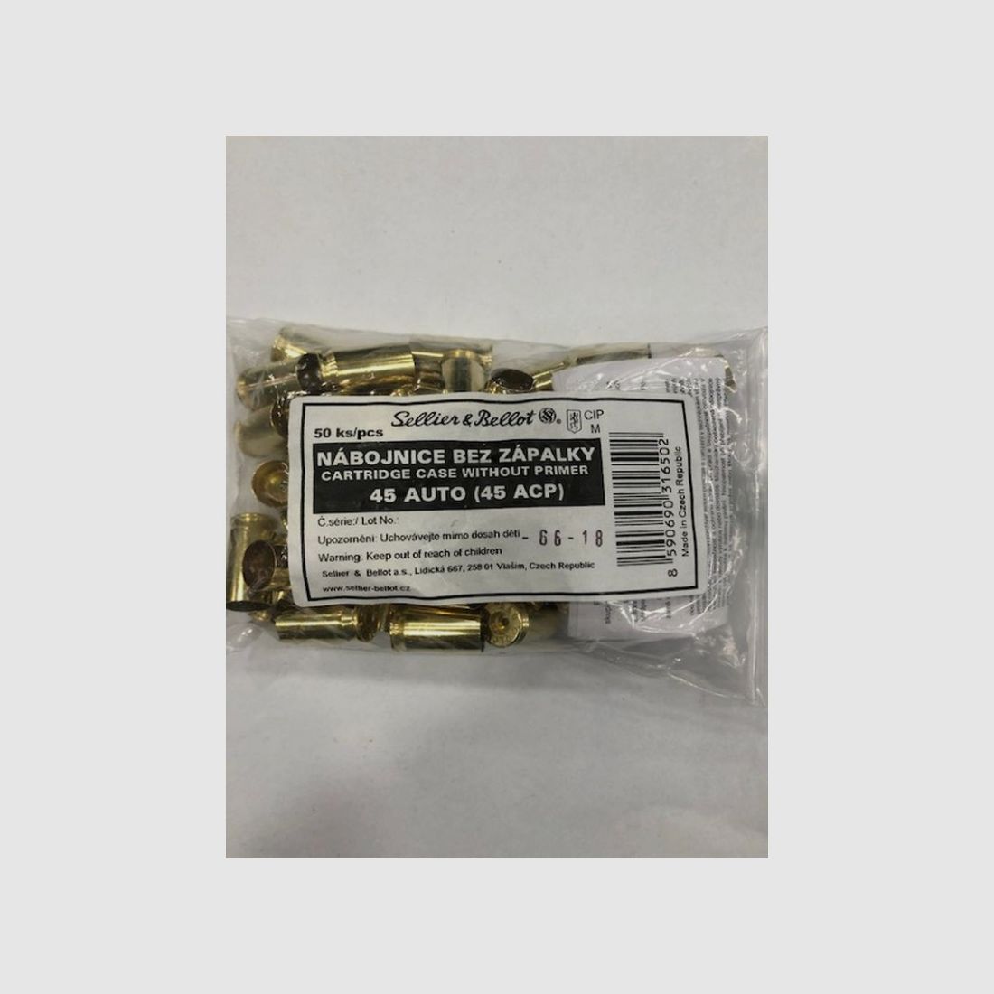 S&B BOSSOLI 45 ACP QT 50 PZ, immagine 1 di 2