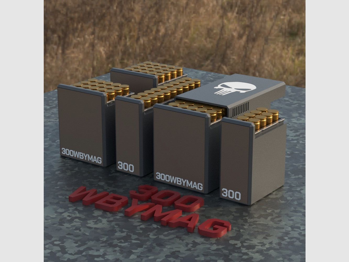 Filamelt Munitionsbox / Ammo Box .300 Wby. Magnum – Patronenbox für 50 Schuss, Made in Germany