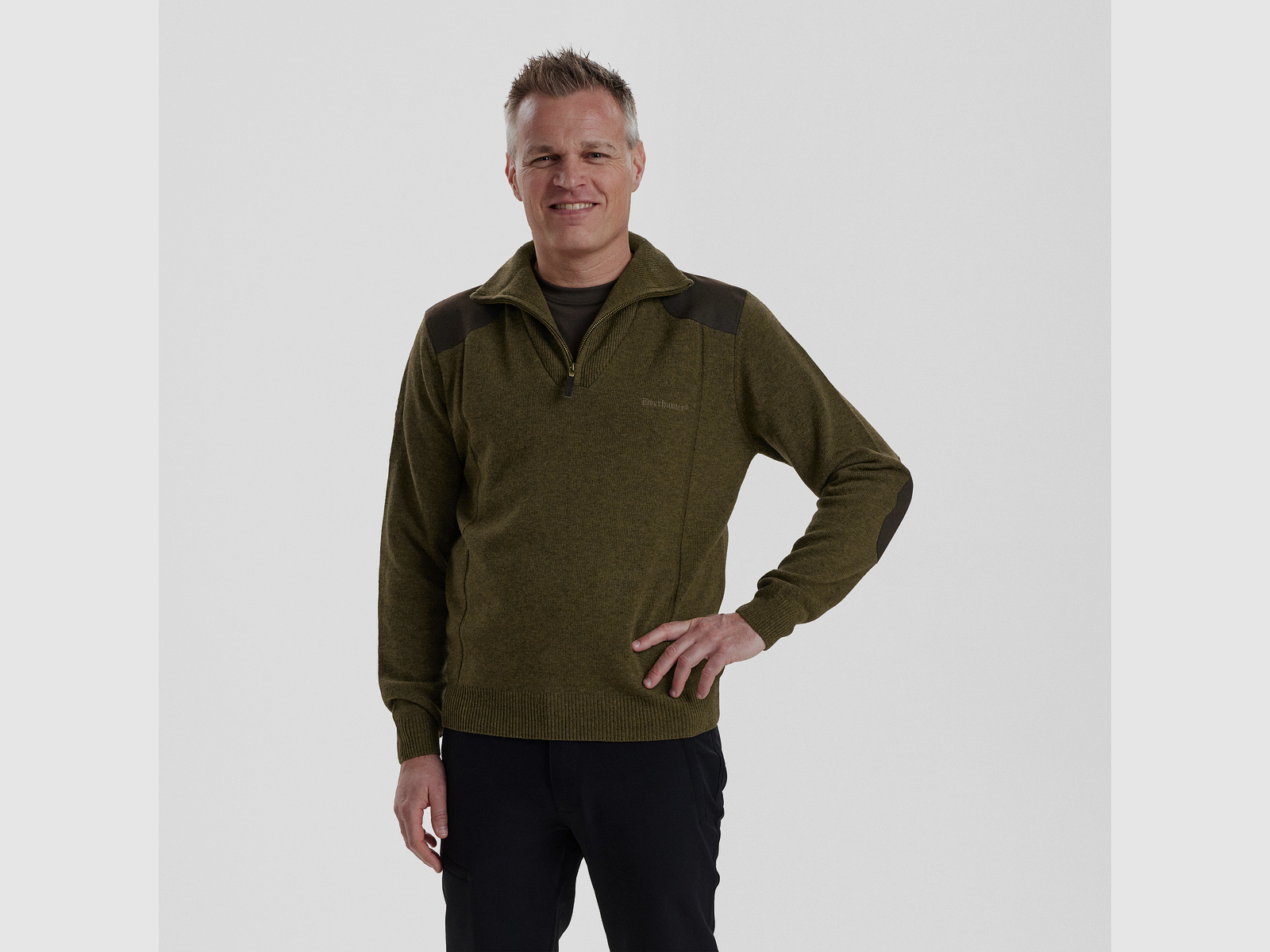 Sheffield gebreid met rits - Cypress - Maat: 3XL