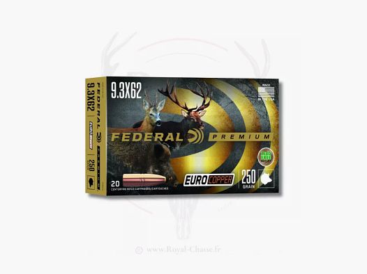20 balles PREMIUM EURO COPPER Cal.300WM 165Grs FEDERAL