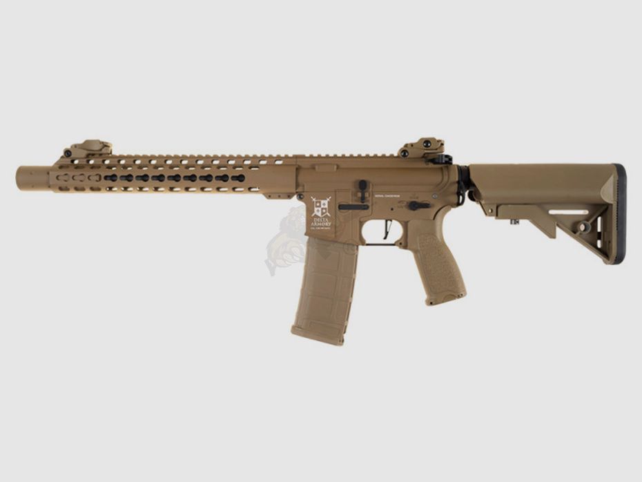 AR15 SilentOps DMR ALPHA Vollmetall Delta Armory Tan HPA Airsoft Gewehr Frei ab 18 Jahren