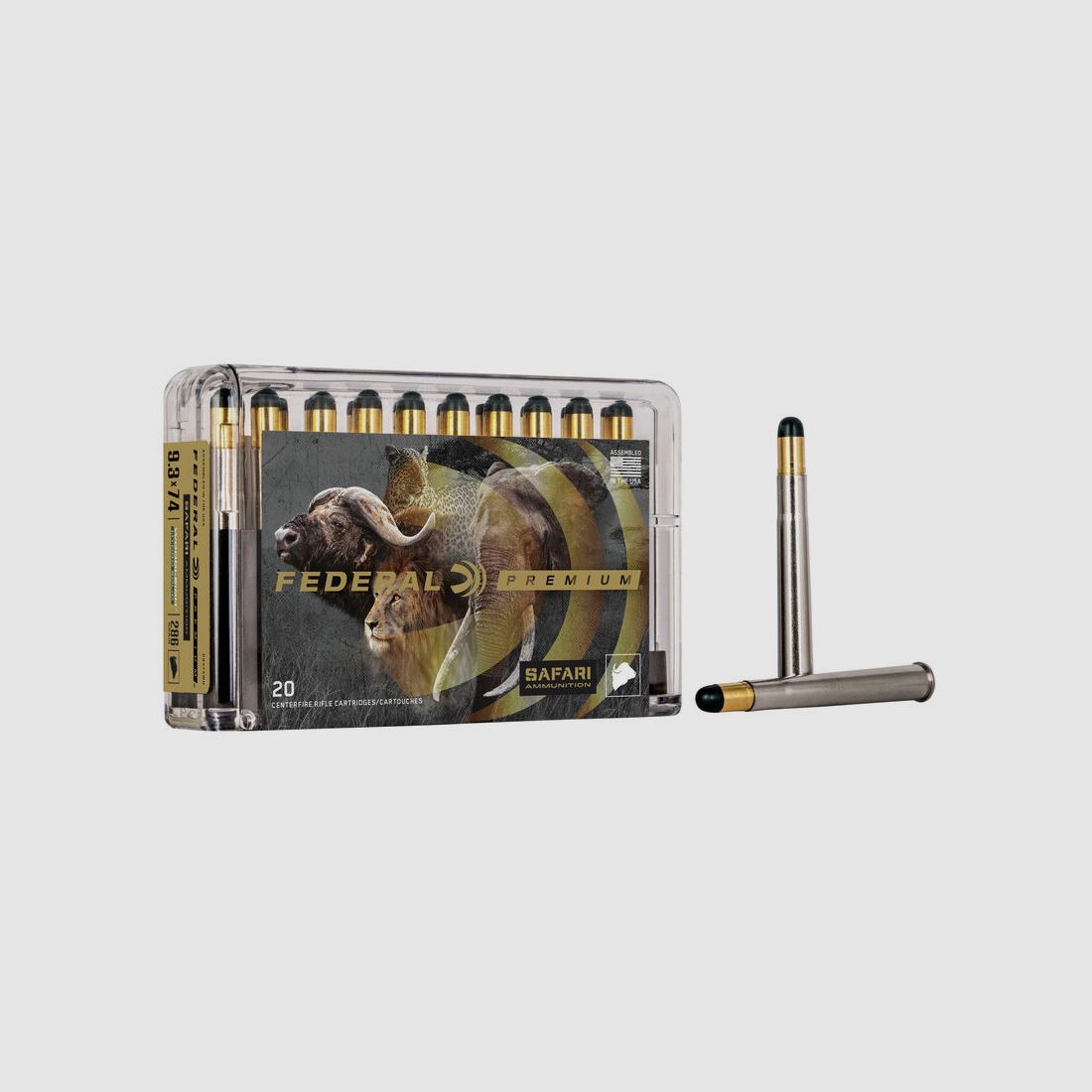 Federal Premium Safari Woodleigh Hydro Solid 9,3x74 R 286GR 20 Patronen