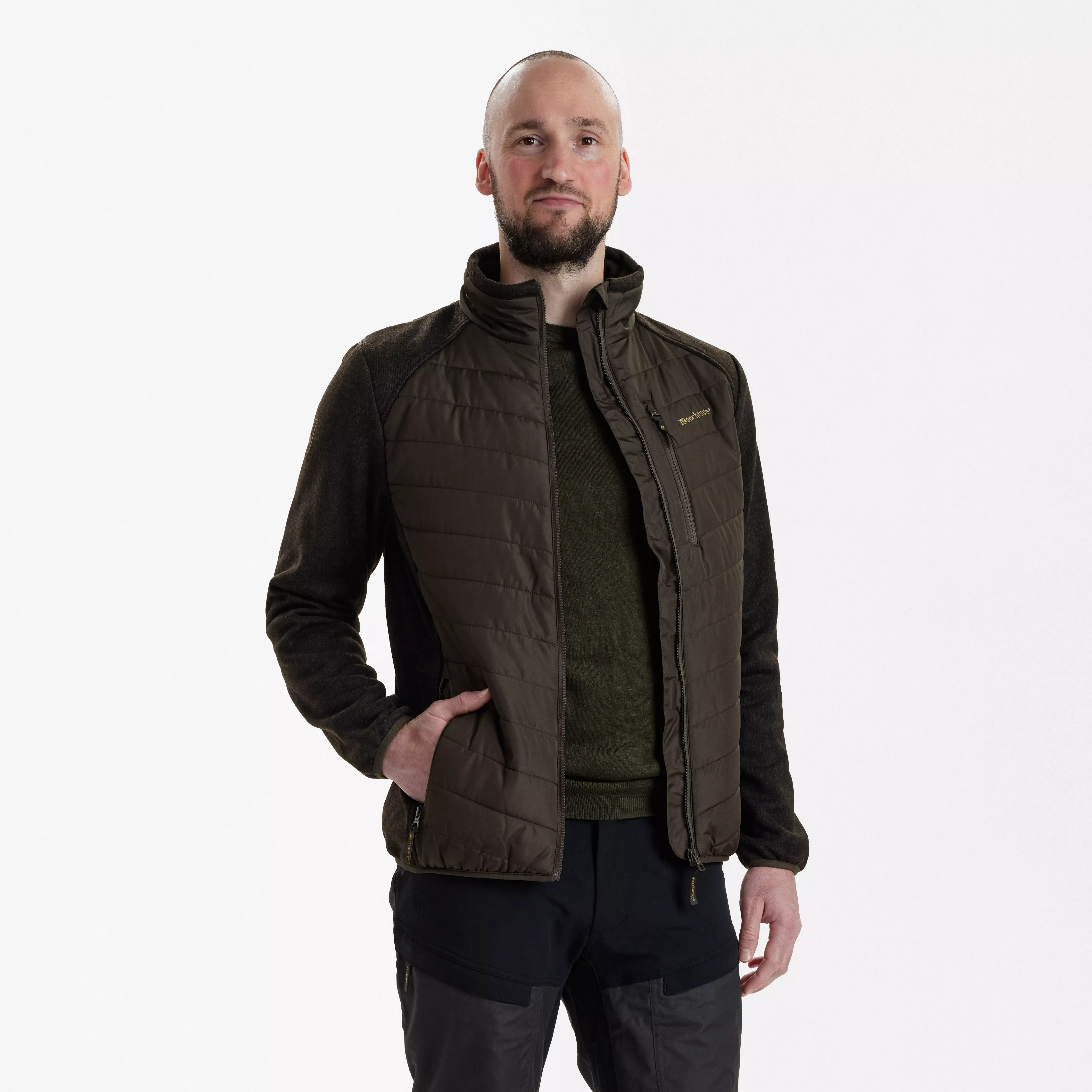 Moor veste matelassée avec tricot - Brown Leaf, image 1 sur 5