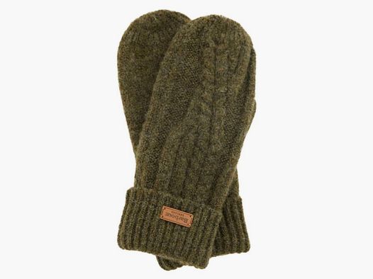 Barbour D-Strick-Handschuhe Elsdon mit Zopf | olive