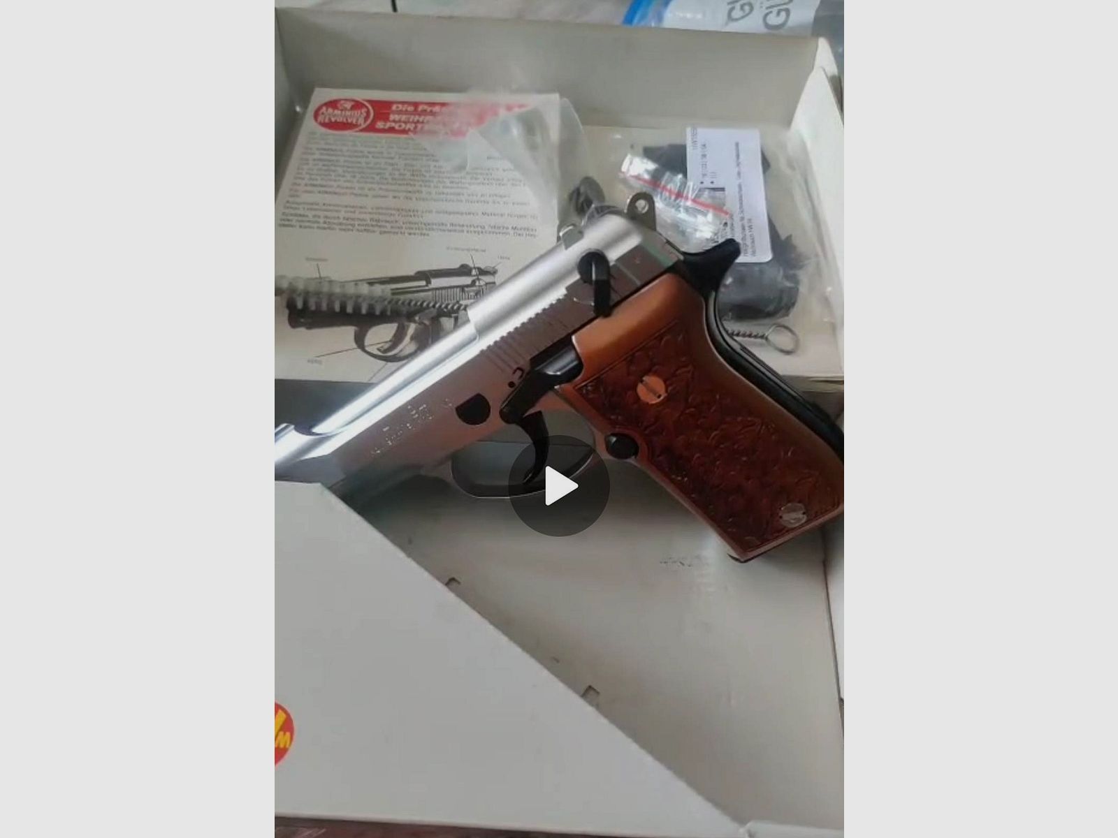 Weihrauch HW 94 Nickel 9 mm RK PTB 855 impugnature in legno