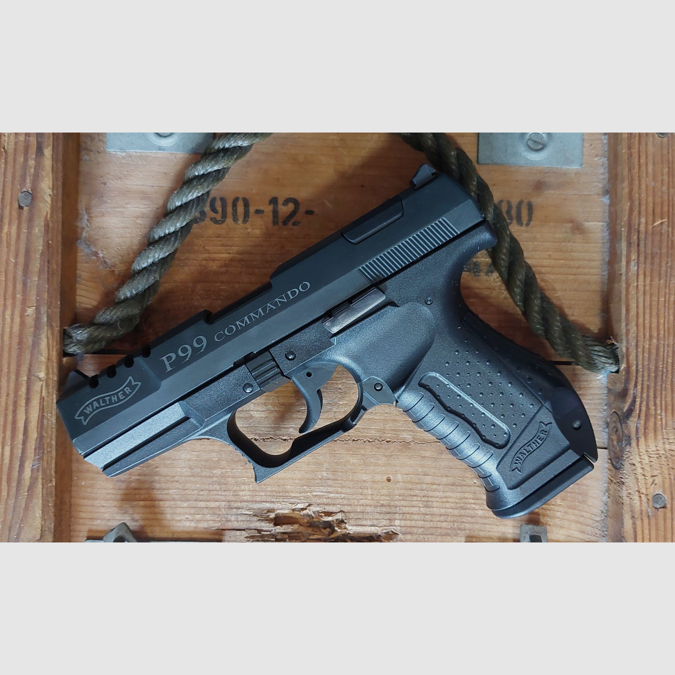 ⚠️ ZELDZAAM! SPECIAL EDITIE Walther P99 "Commando" 9 mm (PTB 762) Schreckschuss geen Reck Glock HW94 Colt