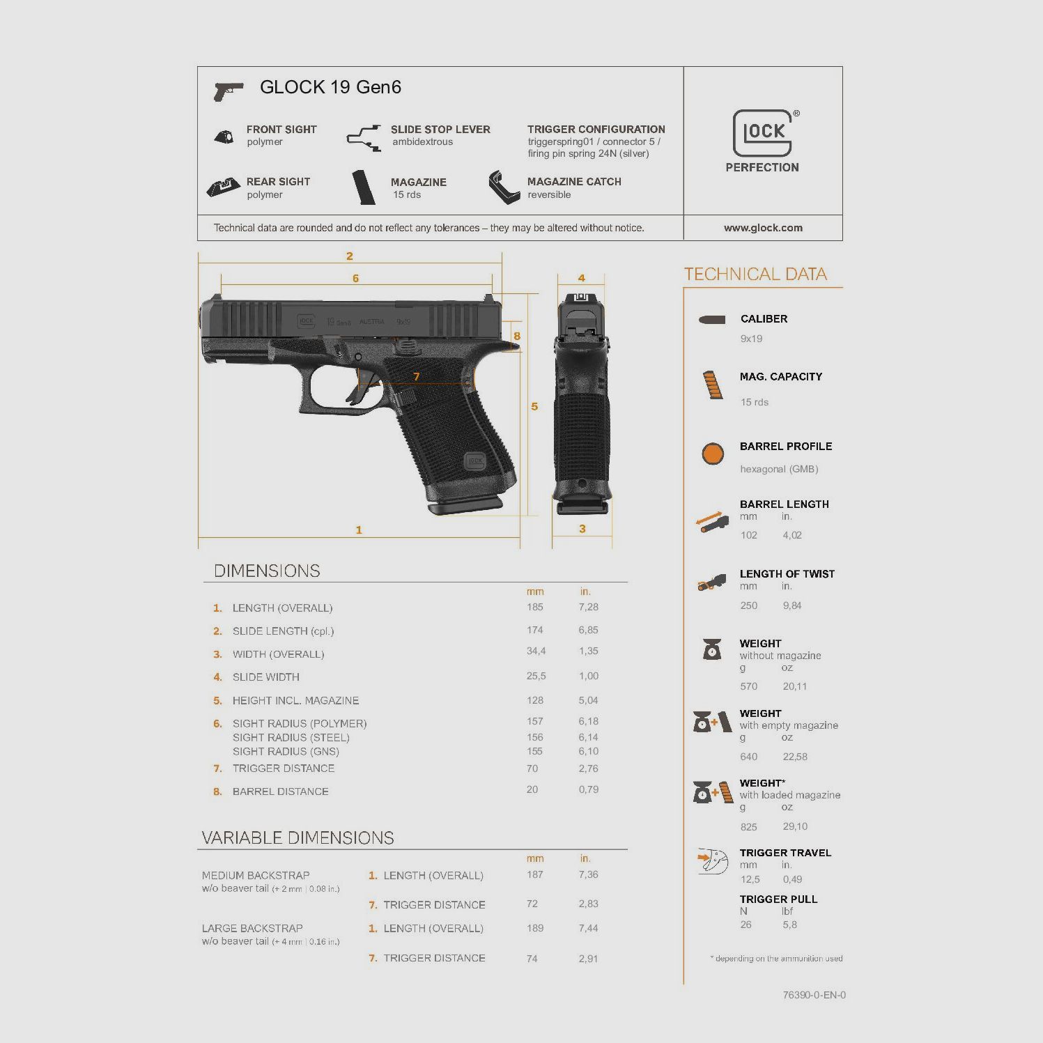 PISTOLET GLOCK 19 GEN6 OR FS 9X19, image 14 sur 18