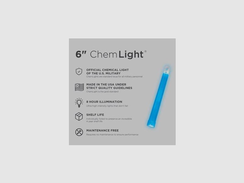 CYALUME CHEMLIGHT BLAU – DAUER 8H, Bild 3 von 3