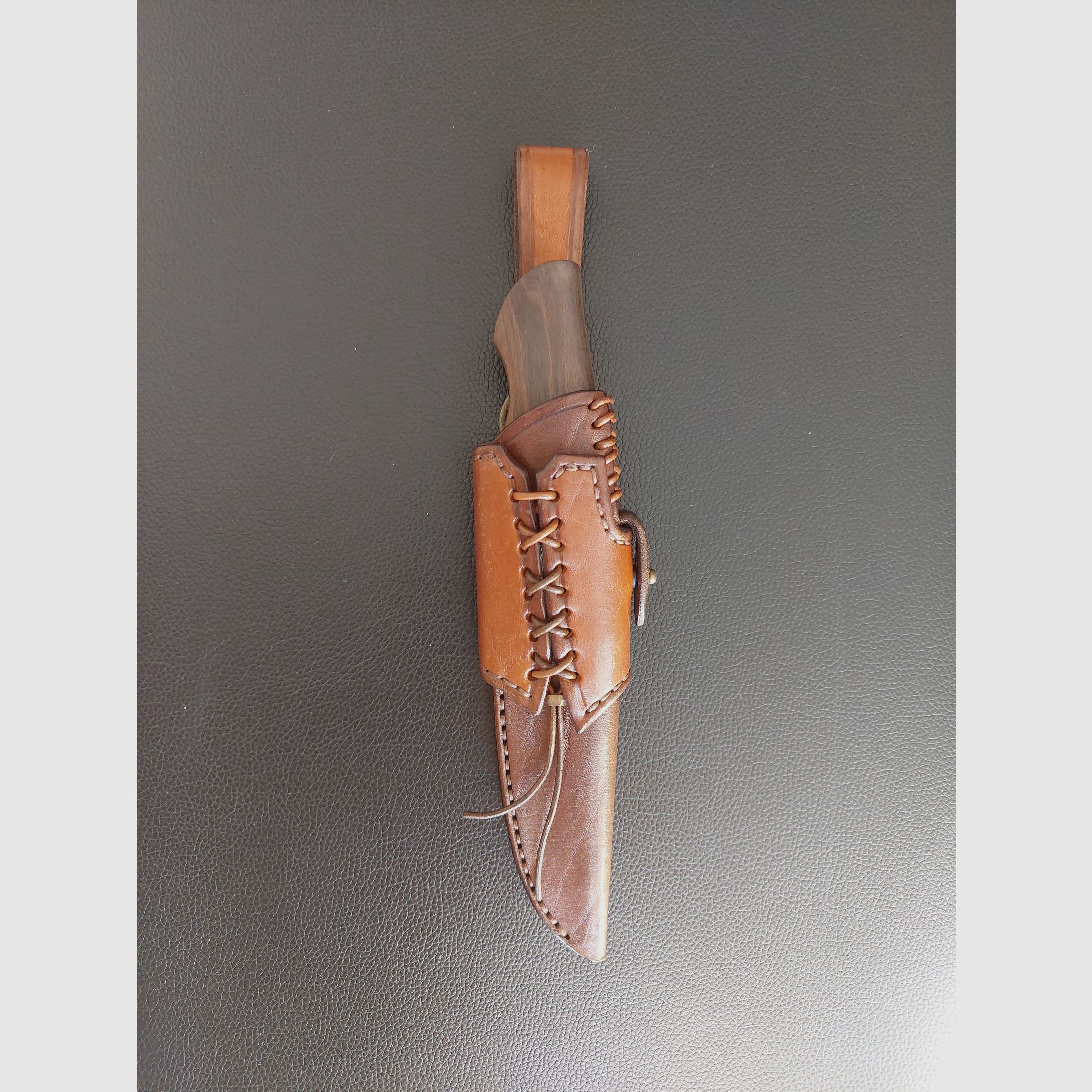 Handcrafted knife made from powder metallurgical Elmax steel, made as a one-off piece.