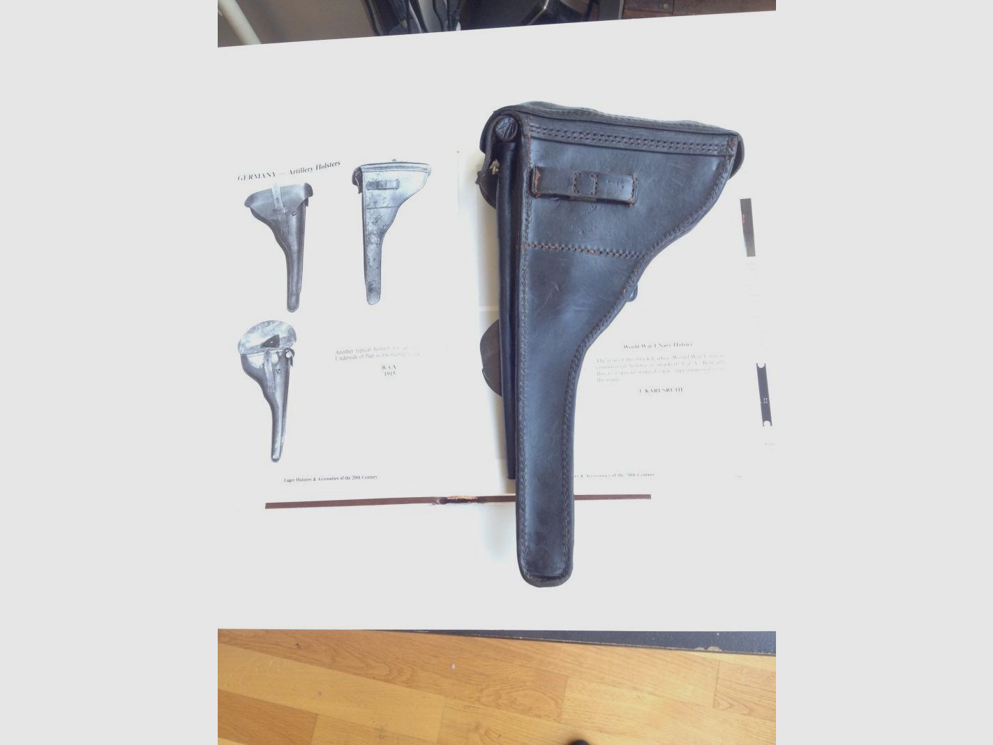1915 DWM P08 Artillerie Leder-Holster von Steinmetz Breslau (B.A.X.) / Preis ist VHB