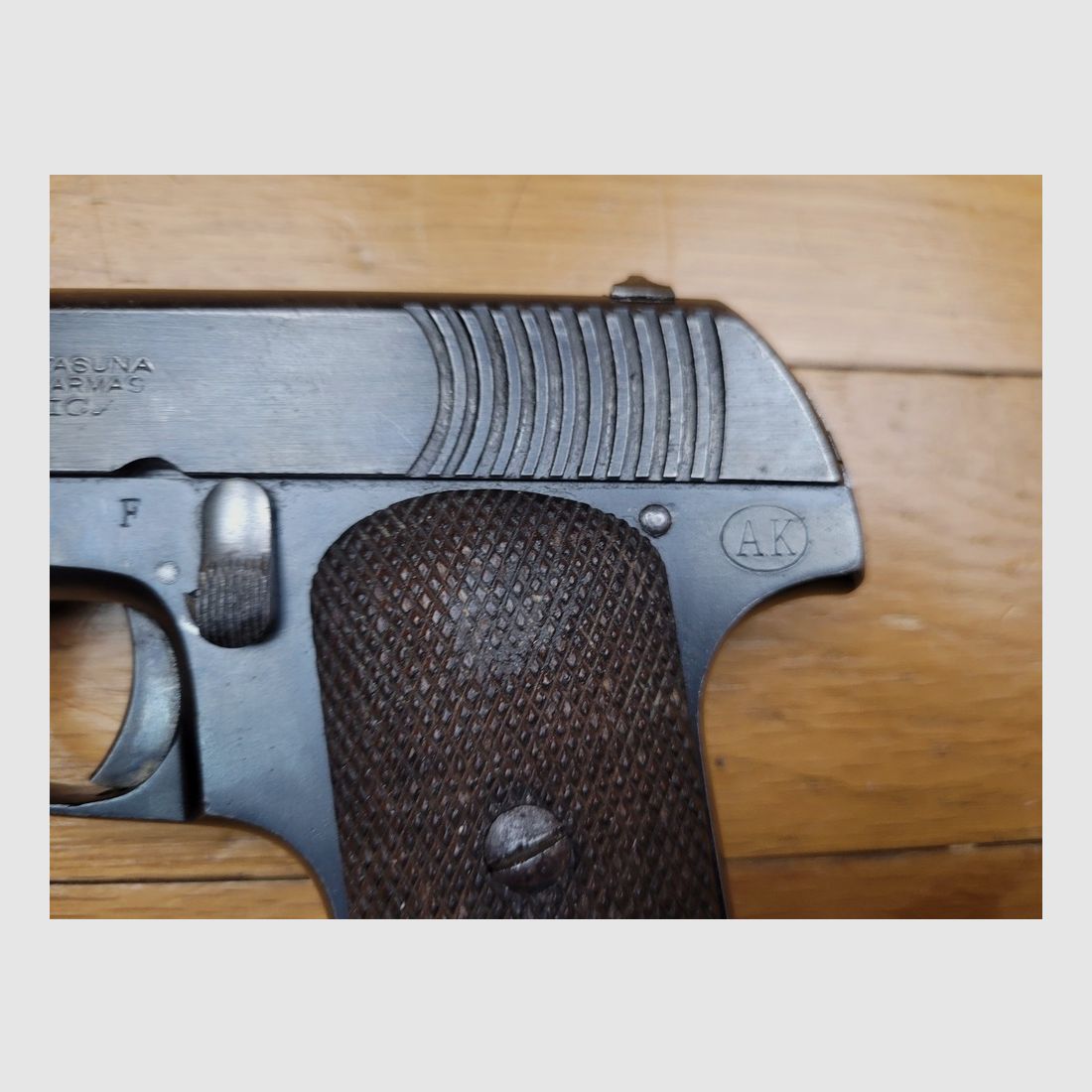 Pistola Legendaria « Ruby- ALKAR » - rara fabricación de Alkartasuna en Guernica - Primera Guerra Mundial - calibre 7,65 Br - pistola de los limpiadores de trincheras de 14/18 - funda militar - excelente estado +, imagen 4 de 13