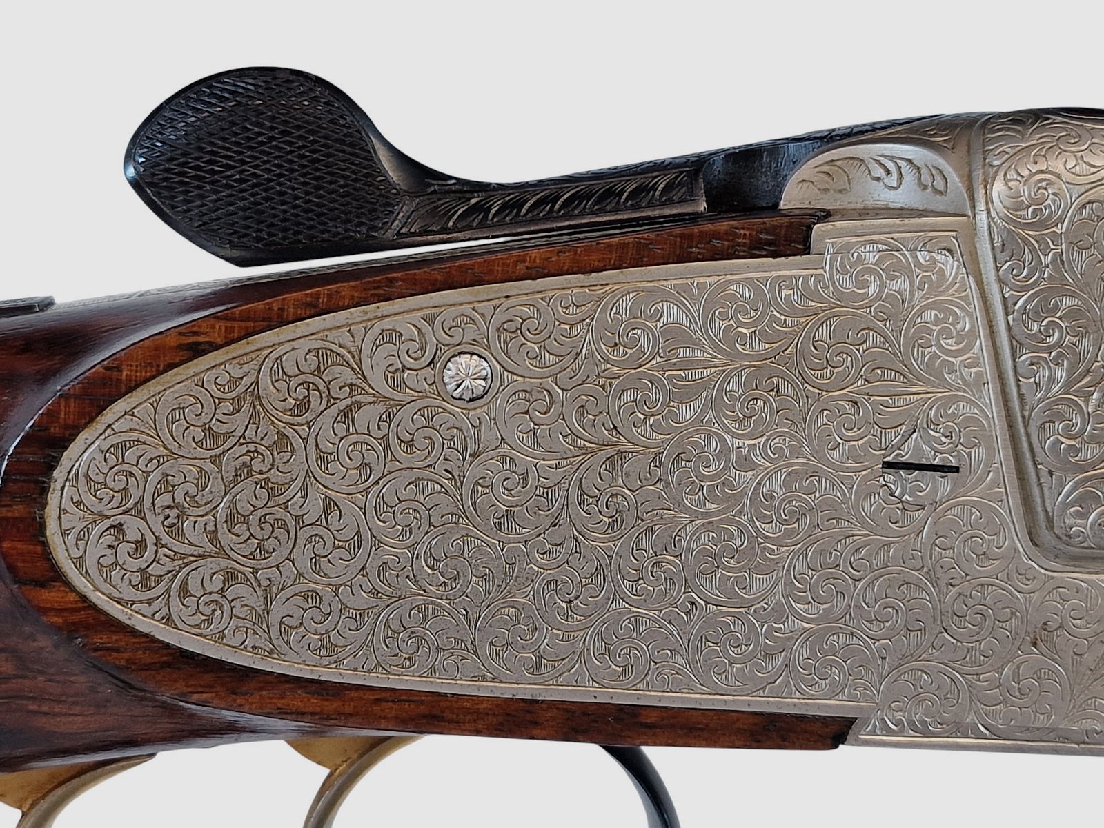 Outschar Ferlach side lock break-action rifle in caliber 6.5x57R with variable Zeiss optics