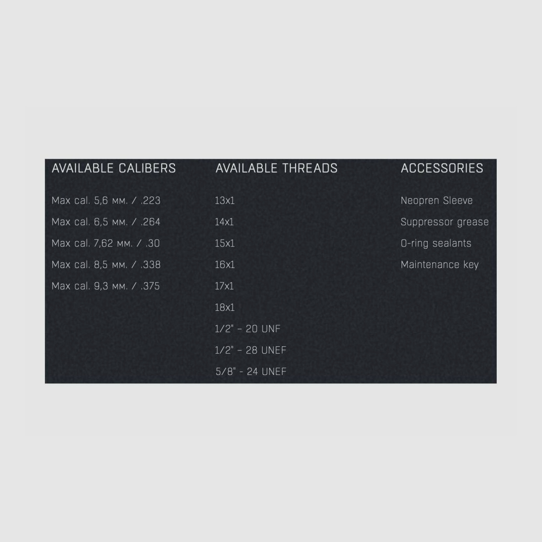 HQS demper SLIM kaliber 6,5mm inclusief adapter zonder
