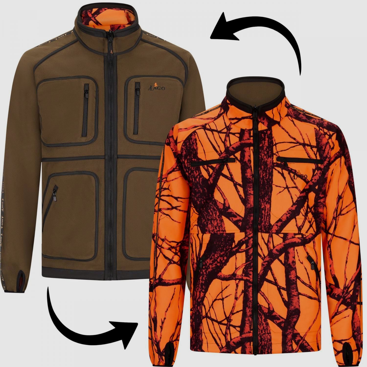 Wendejacke Asko Herren (Oliv/Orange Camouflage)