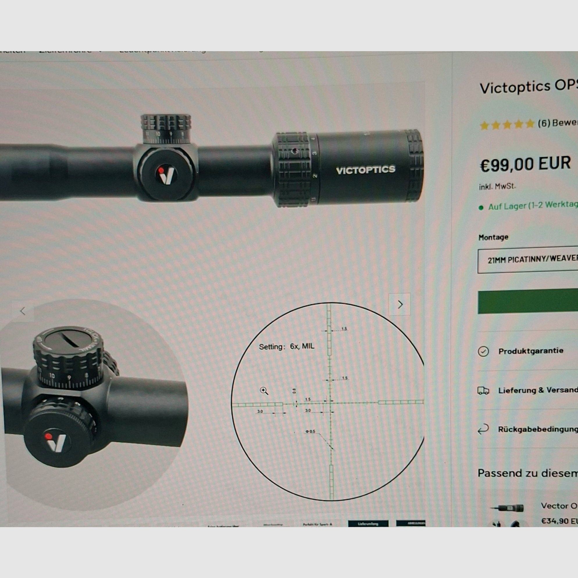 ZF VICTOPTICS 1,5- 6 x 28 S4