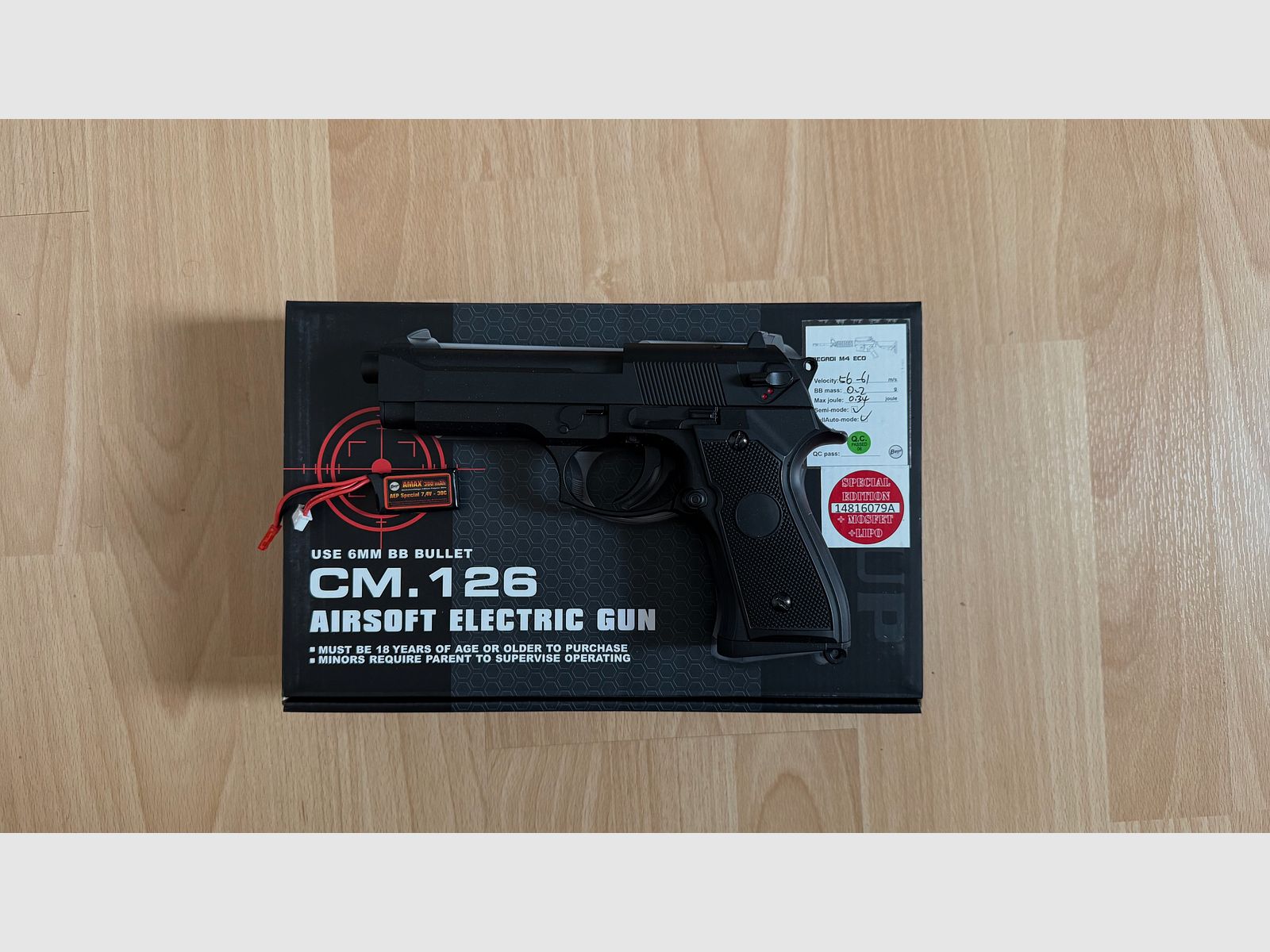 Cyma CM.126 "Gen. 2" AEP schwarz inkl. Mosfet und Akku