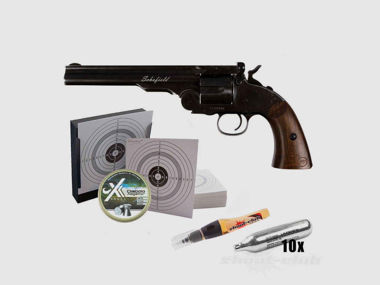 ASG Schofield 6 inch set 4.5mm / pellets and BBs