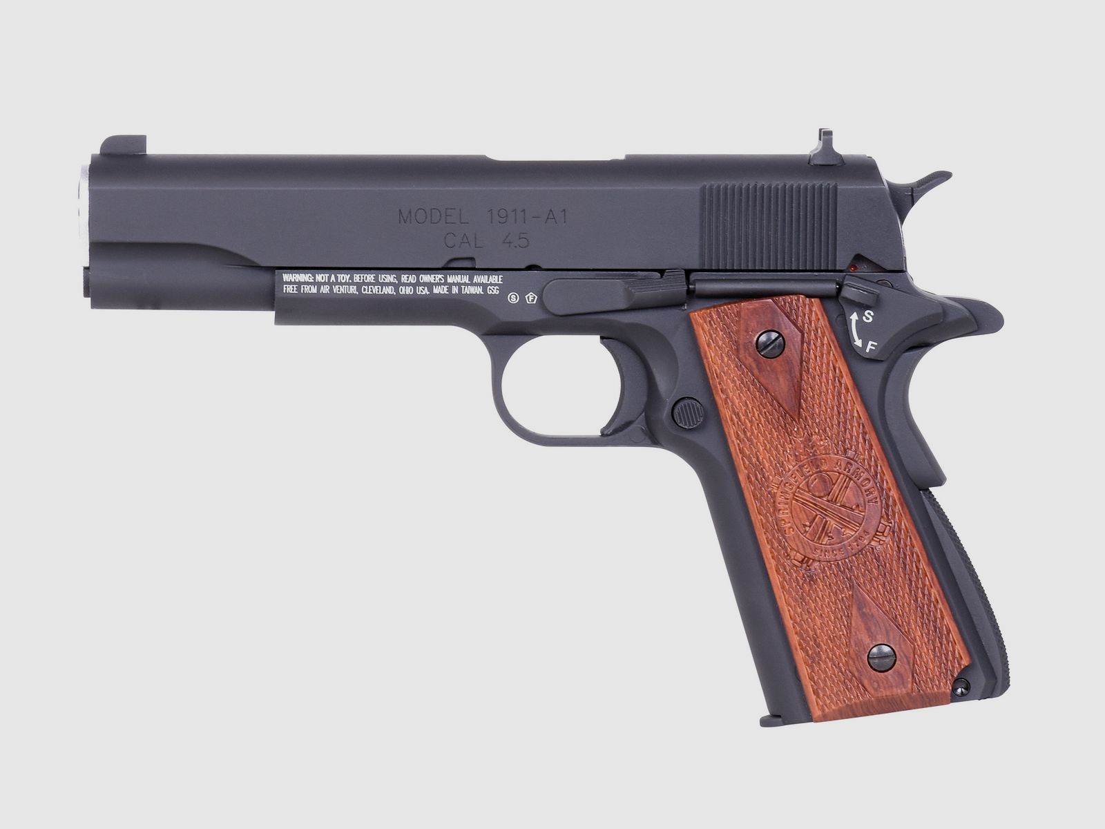 Springfield 1911 Mil-Spec Schwarz 4,5mm BB - Druckluft Co2 BlowBack