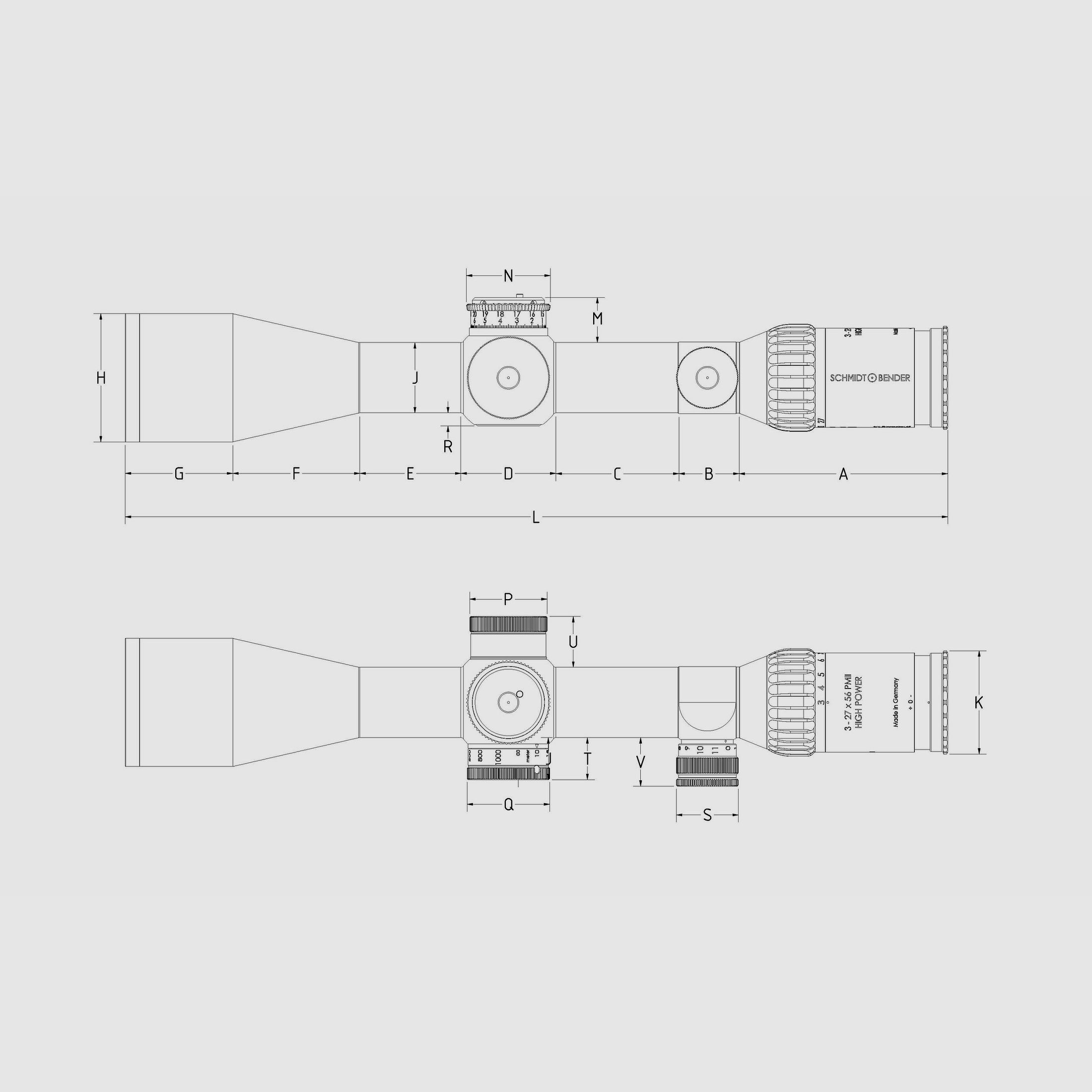 Zielfernrohr Schmidt & Bender PM II High Power 3-27×56 LP-P4FL 1cm ccw DT27 MTC LT / ST ZC CT, Bild 3 von 4