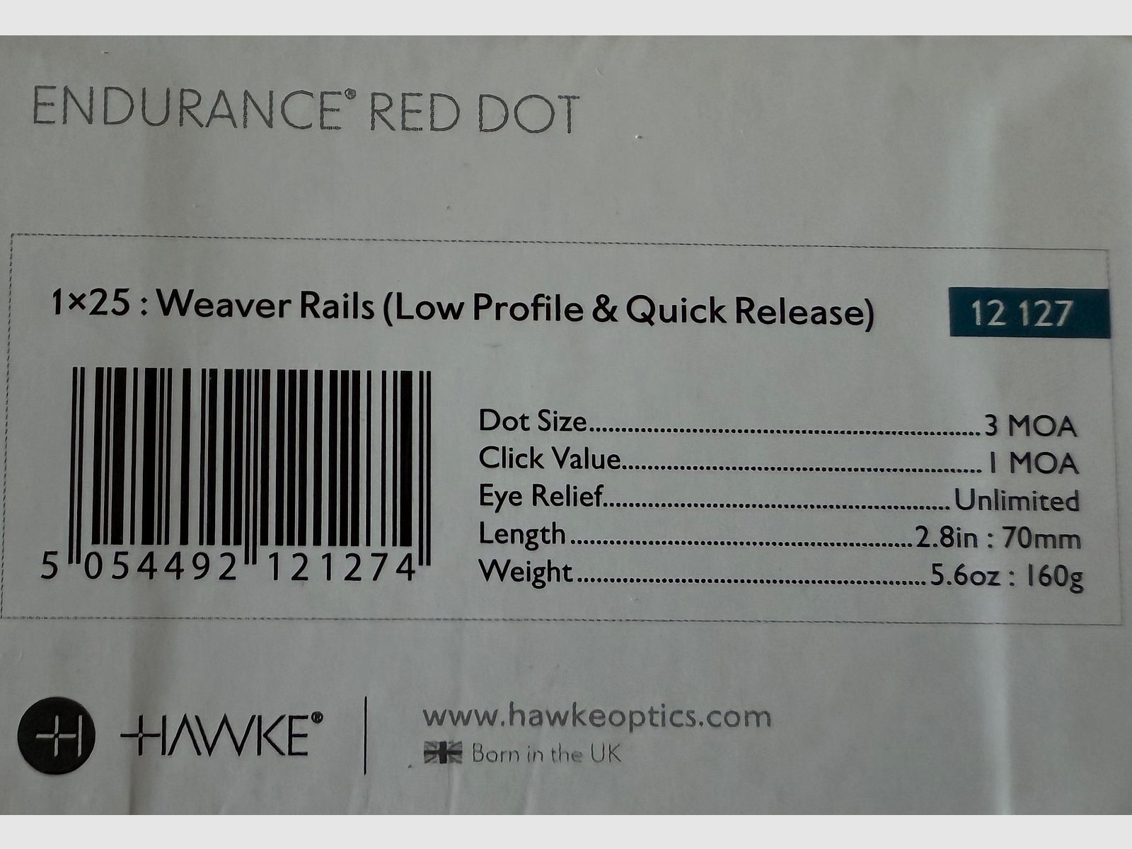 HAWKE ENDURANCE 1X25 RED DOT 3 MOA WEAVER