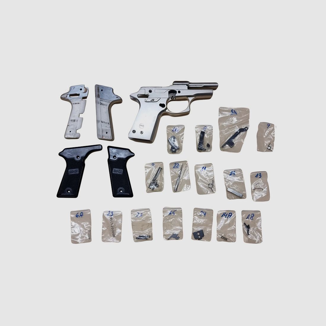 B-Ware Ersatzteil Set fĂĽr Schreckschuss Pistole Reck Double Eagle Mini 9 PA Kaliber 9 mm P.A.K. 28-teilig